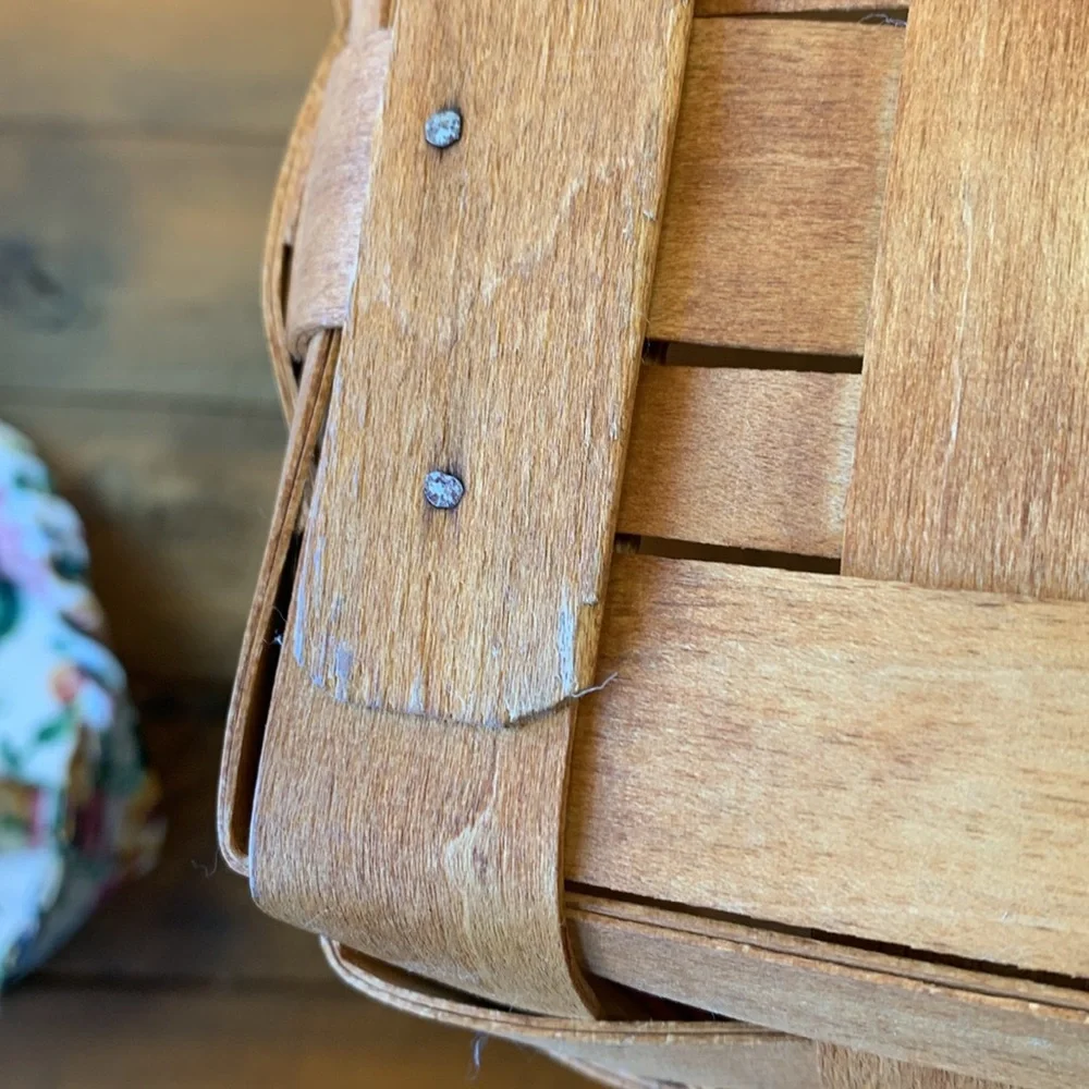Longaberger Basket with Garden Splendor Liner and Protector.